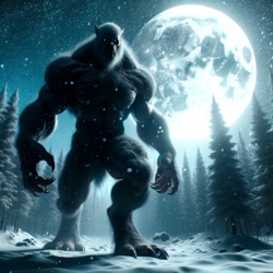 DALL·E 2023-10-23 20.55.22 - 3D render of a massive lycanthrope in a snow-covered wilderness. ...png