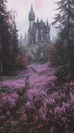 a lonely magical house in an enchanted forest.jpg