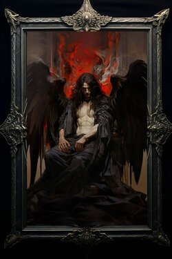 Lucifer Enthroned Art Print Poster Home Decor Satan Demon Fallen Angel Biblical Pagan Witchcra...jpg